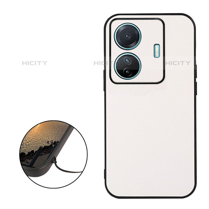 Coque Luxe Cuir Housse Etui B06H pour Vivo iQOO Z6 Pro 5G Blanc Plus