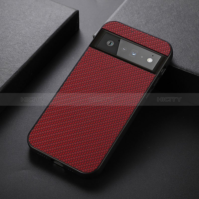 Coque Luxe Cuir Housse Etui B07H pour Google Pixel 6 Pro 5G Rouge Plus