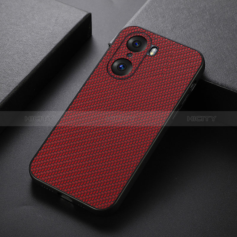 Coque Luxe Cuir Housse Etui B07H pour Huawei Honor 60 5G Rouge Plus