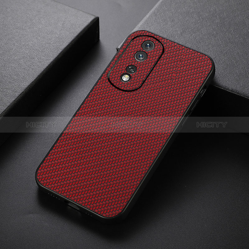 Coque Luxe Cuir Housse Etui B07H pour Huawei Honor 80 5G Rouge Plus