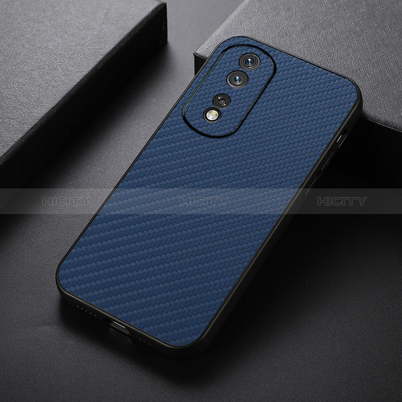 Coque Luxe Cuir Housse Etui B07H pour Huawei Honor 80 Pro Flat 5G Bleu Plus