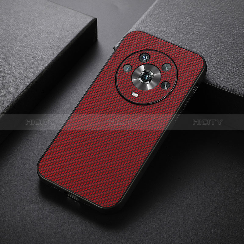 Coque Luxe Cuir Housse Etui B07H pour Huawei Honor Magic4 5G Rouge Plus