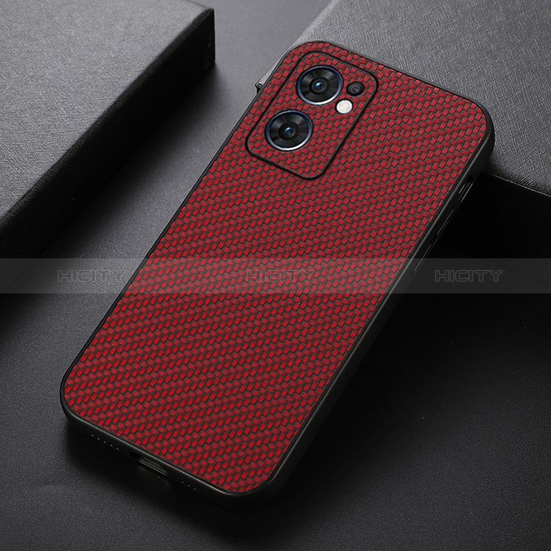 Coque Luxe Cuir Housse Etui B07H pour OnePlus Nord CE 2 5G Rouge Plus