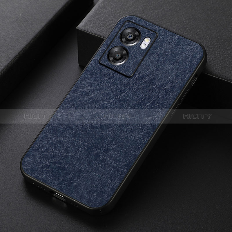 Coque Luxe Cuir Housse Etui B07H pour Oppo A57 5G Bleu Plus