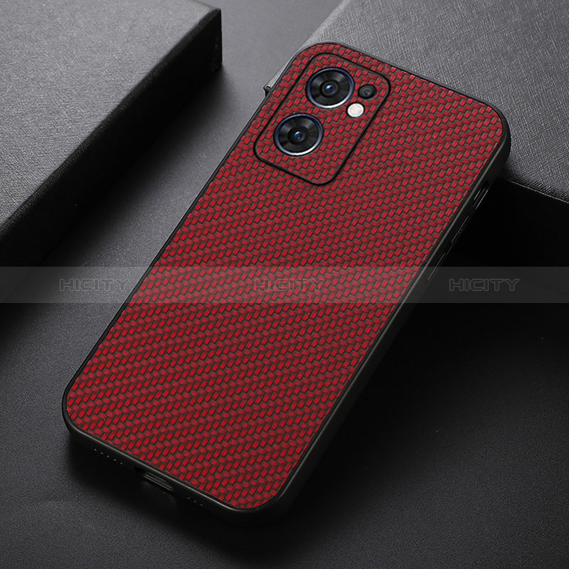 Coque Luxe Cuir Housse Etui B07H pour Oppo Find X5 Lite 5G Rouge Plus
