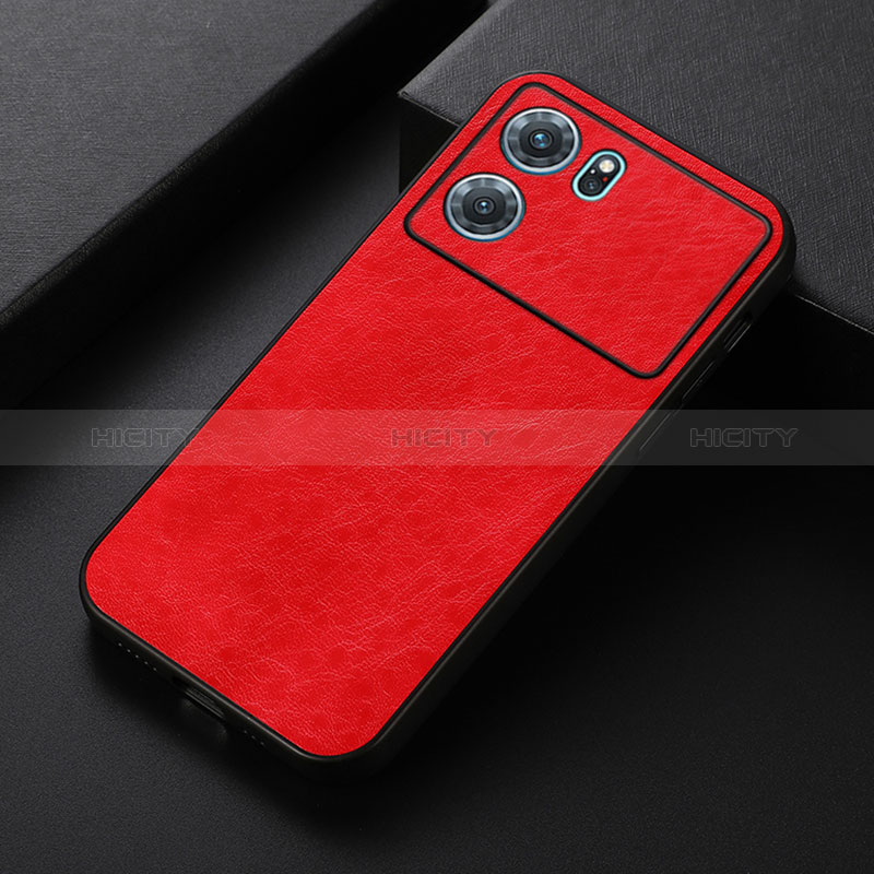 Coque Luxe Cuir Housse Etui B07H pour Oppo K10 5G Rouge Plus