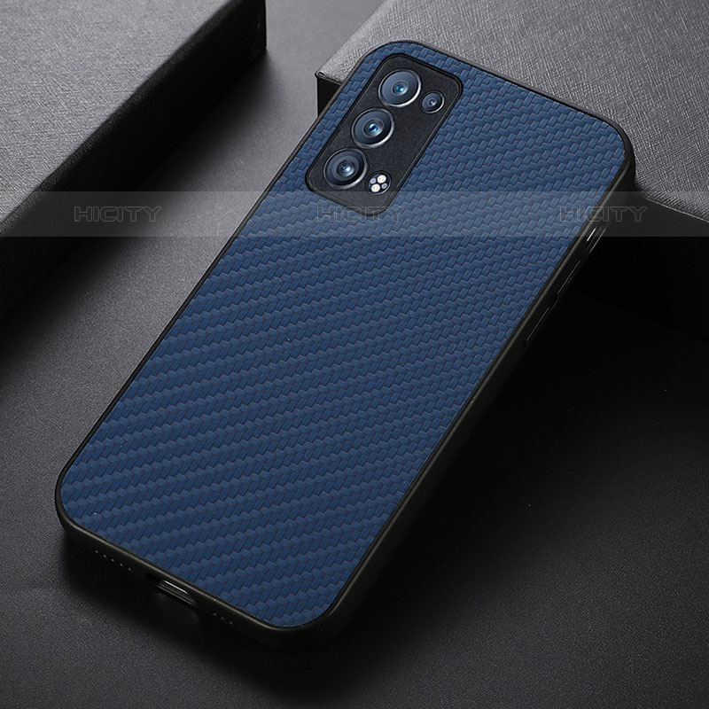 Coque Luxe Cuir Housse Etui B07H pour Oppo Reno6 Pro 5G Bleu Plus