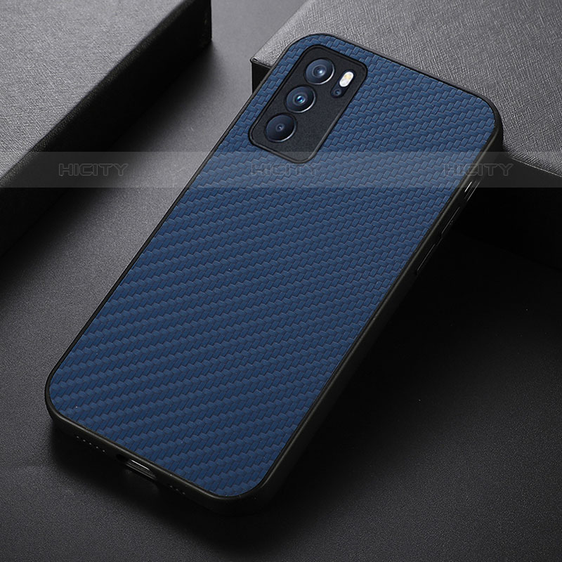 Coque Luxe Cuir Housse Etui B07H pour Oppo Reno6 Pro 5G India Bleu Plus