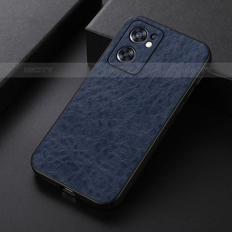 Coque Luxe Cuir Housse Etui B07H pour Oppo Reno7 SE 5G Bleu Plus