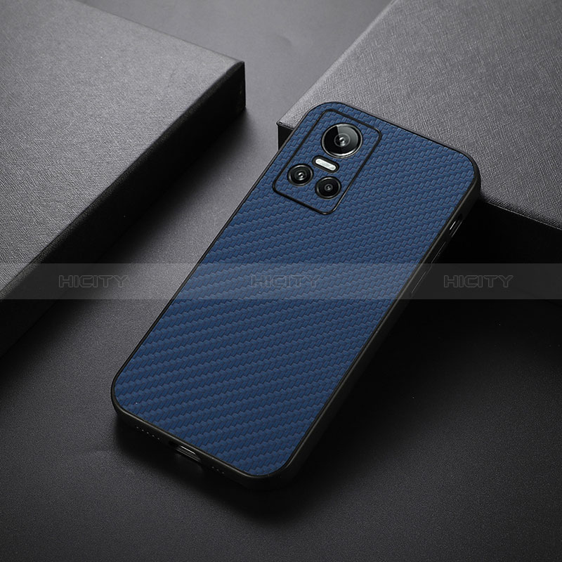 Coque Luxe Cuir Housse Etui B07H pour Realme GT Neo3 5G Bleu Plus