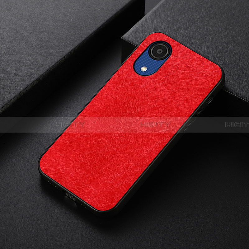 Coque Luxe Cuir Housse Etui B07H pour Samsung Galaxy A03 Core Rouge Plus