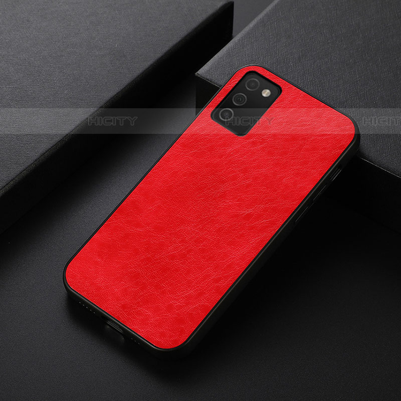 Coque Luxe Cuir Housse Etui B07H pour Samsung Galaxy A03s Rouge Plus