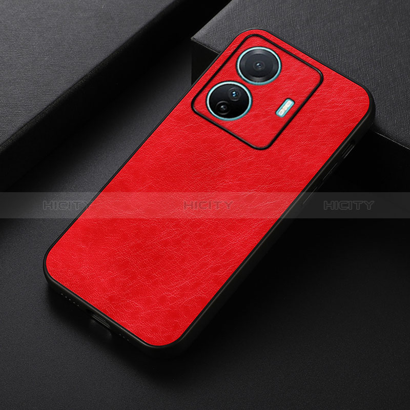 Coque Luxe Cuir Housse Etui B07H pour Vivo T1 5G Rouge Plus