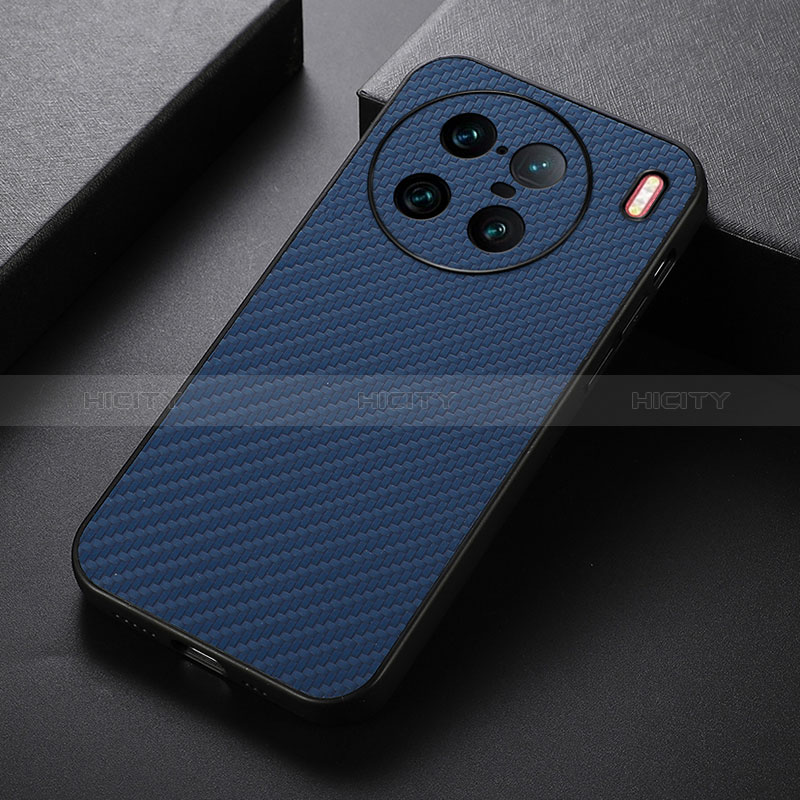 Coque Luxe Cuir Housse Etui B07H pour Vivo X90 Pro+ Plus 5G Bleu Plus