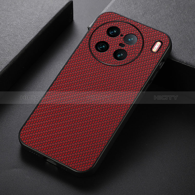 Coque Luxe Cuir Housse Etui B07H pour Vivo X90 Pro+ Plus 5G Rouge Plus