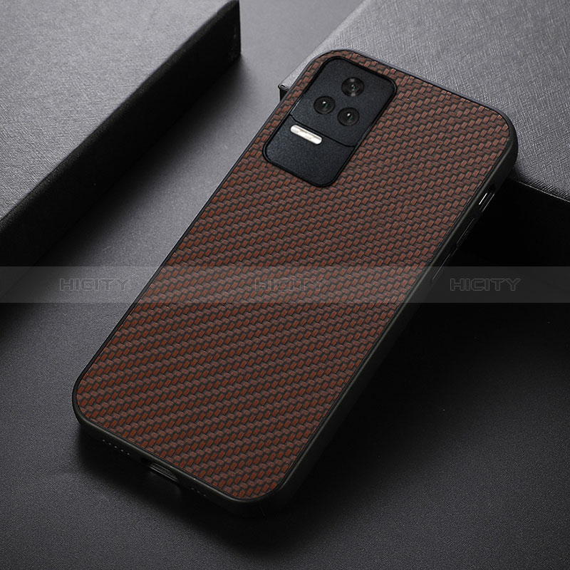 Coque Luxe Cuir Housse Etui B07H pour Xiaomi Redmi K40S 5G Marron Plus