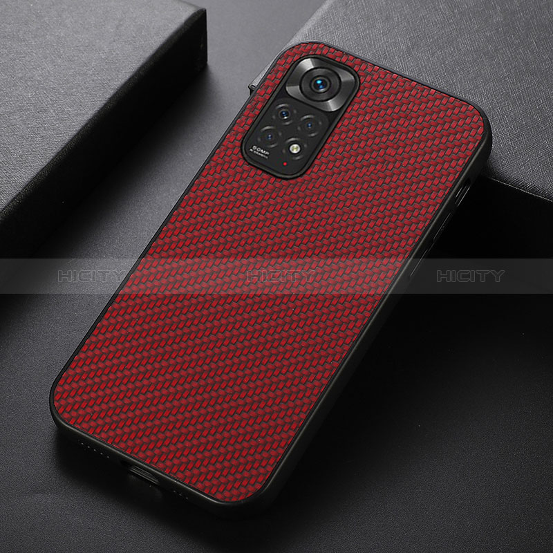 Coque Luxe Cuir Housse Etui B07H pour Xiaomi Redmi Note 11 4G (2022) Rouge Plus