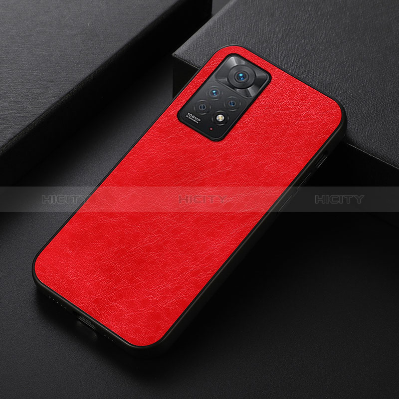 Coque Luxe Cuir Housse Etui B07H pour Xiaomi Redmi Note 11 Pro 4G Rouge Plus