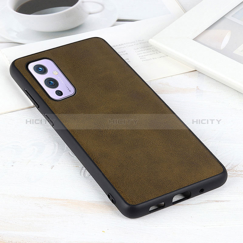 Coque Luxe Cuir Housse Etui B08H pour OnePlus 9 5G Vert Plus