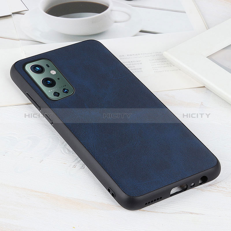 Coque Luxe Cuir Housse Etui B08H pour OnePlus 9 Pro 5G Bleu Plus