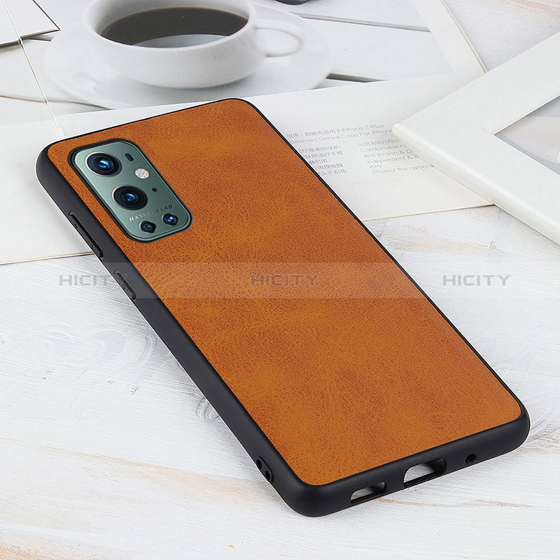 Coque Luxe Cuir Housse Etui B08H pour OnePlus 9 Pro 5G Marron Plus