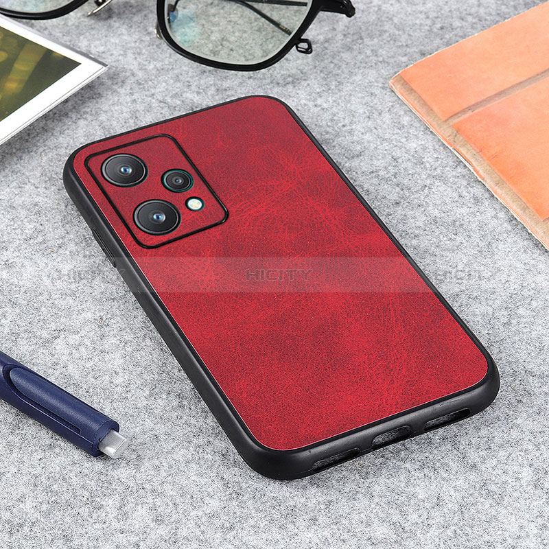 Coque Luxe Cuir Housse Etui B08H pour Realme 9 5G Rouge Plus