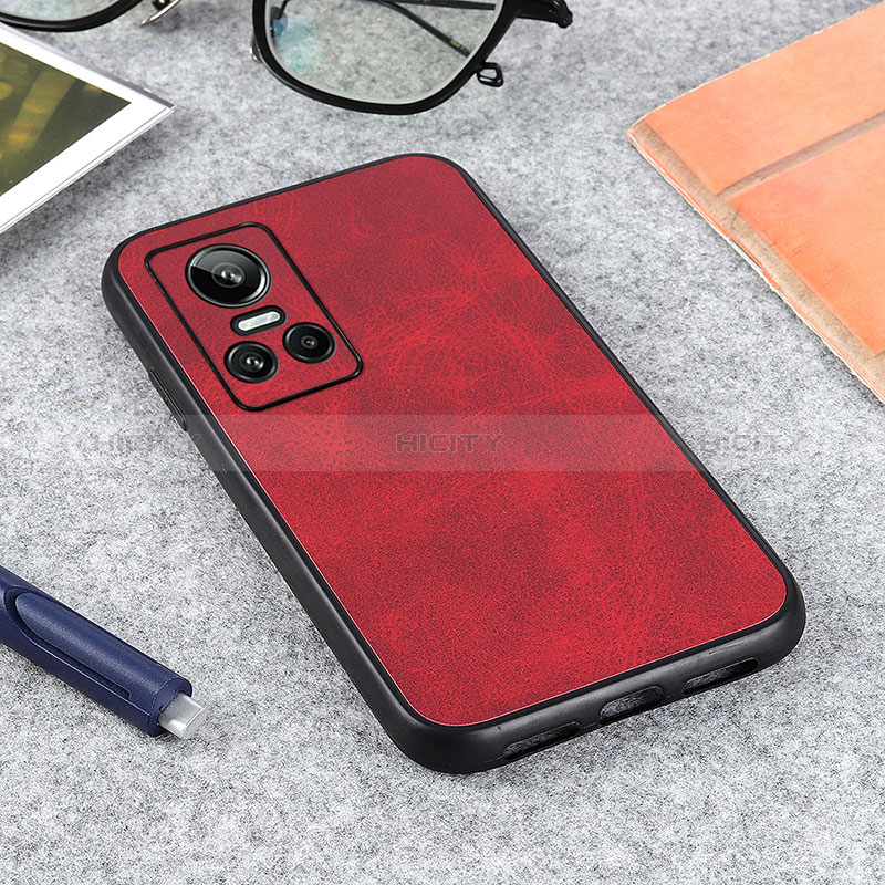 Coque Luxe Cuir Housse Etui B08H pour Realme GT Neo3 5G Rouge Plus