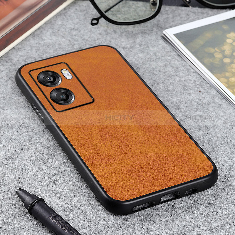 Coque Luxe Cuir Housse Etui B08H pour Realme V23 5G Marron Plus