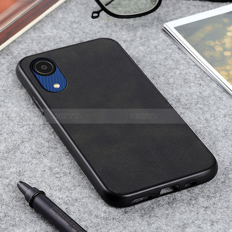 Coque Luxe Cuir Housse Etui B08H pour Samsung Galaxy A03 Core Noir Plus