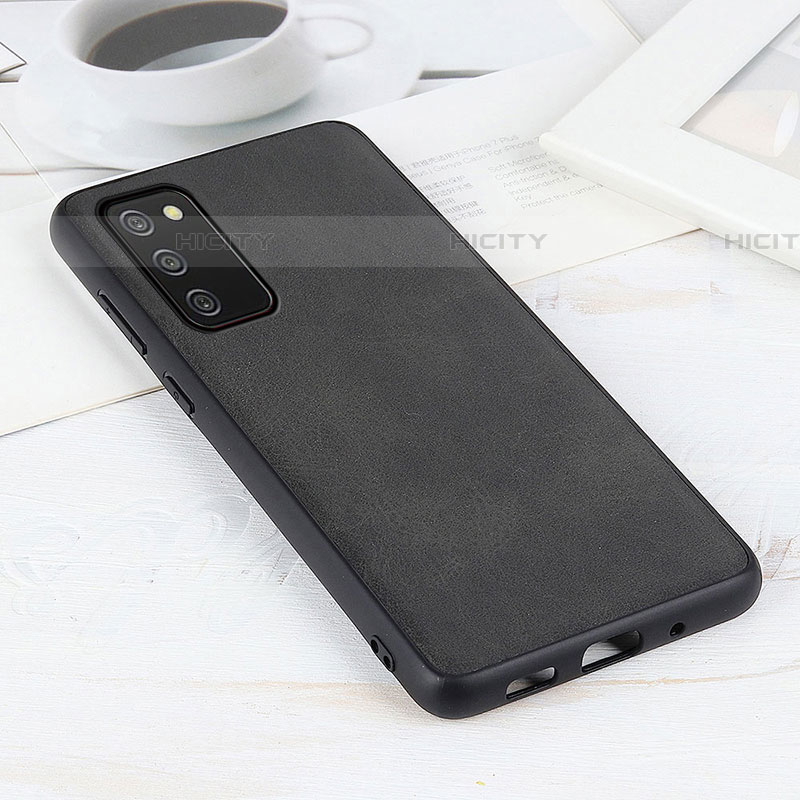 Coque Luxe Cuir Housse Etui B08H pour Samsung Galaxy A03s Noir Plus