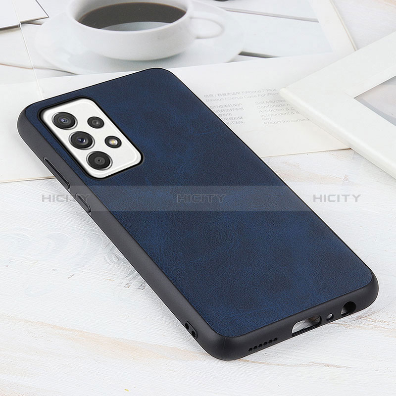 Coque Luxe Cuir Housse Etui B08H pour Samsung Galaxy A52s 5G Bleu Plus