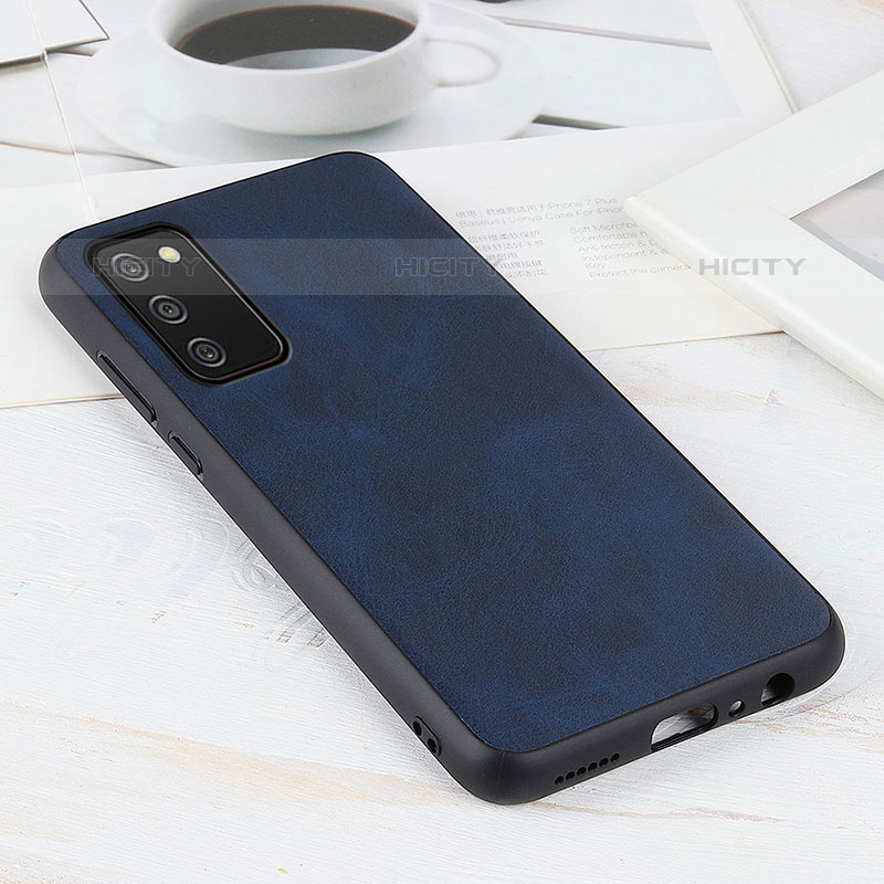 Coque Luxe Cuir Housse Etui B08H pour Samsung Galaxy M02s Bleu Plus