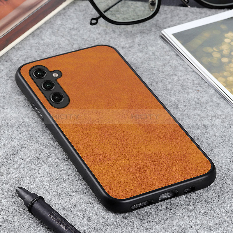 Coque Luxe Cuir Housse Etui B08H pour Samsung Galaxy M44 5G Orange Plus