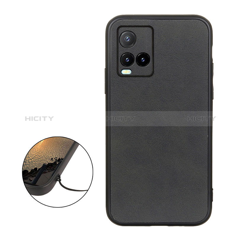 Coque Luxe Cuir Housse Etui B08H pour Vivo Y21 Noir Plus