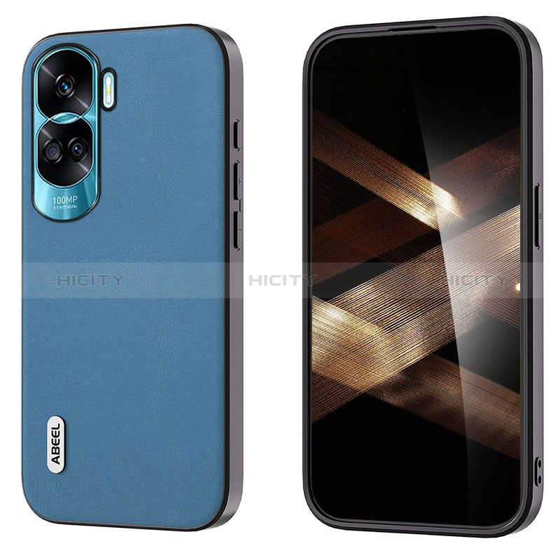 Coque Luxe Cuir Housse Etui BH1 pour Huawei Honor 90 Lite 5G Bleu Plus