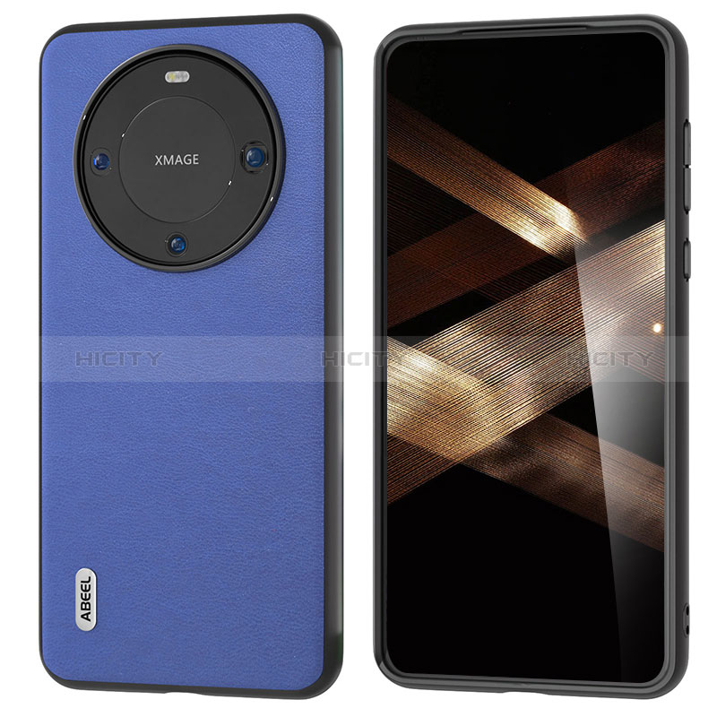 Coque Luxe Cuir Housse Etui BH1 pour Huawei Mate 60 Bleu Royal Plus