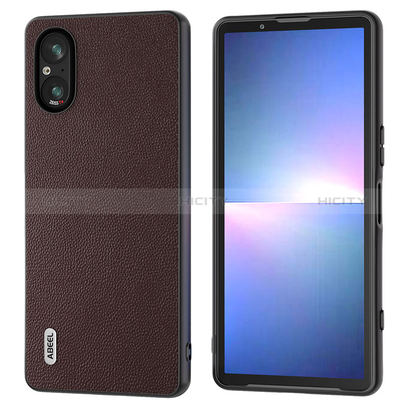 Coque Luxe Cuir Housse Etui BH1 pour Sony Xperia 5 V Marron Plus