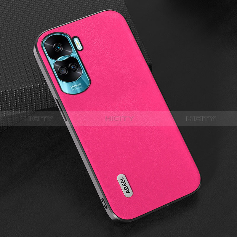 Coque Luxe Cuir Housse Etui BH2 pour Huawei Honor 90 Lite 5G Rose Rouge Plus