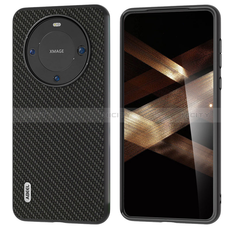 Coque Luxe Cuir Housse Etui BH3 pour Huawei Mate 60 Noir Plus