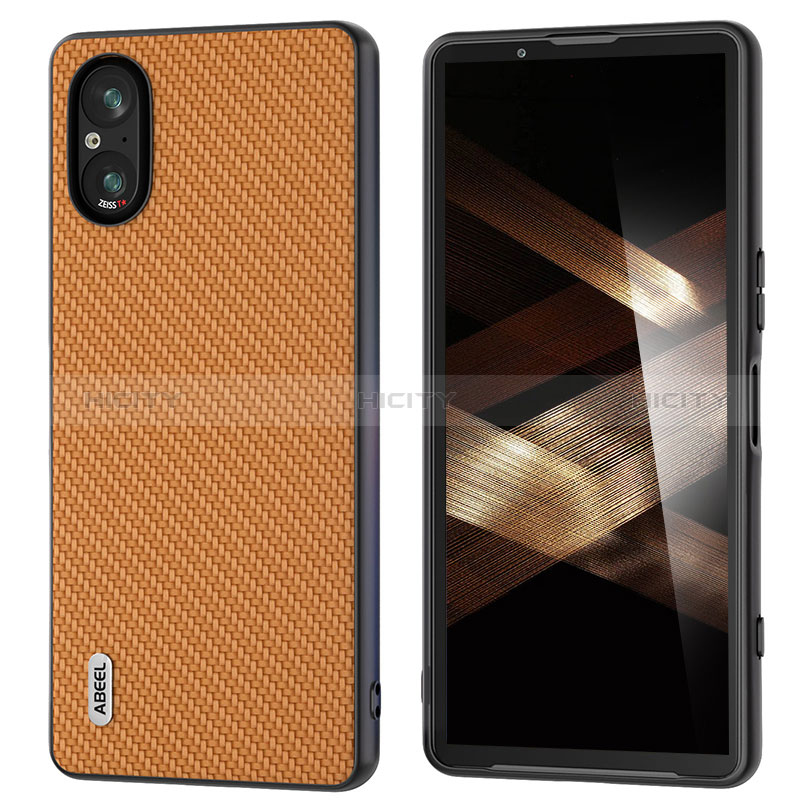 Coque Luxe Cuir Housse Etui BH3 pour Sony Xperia 5 V Brun Clair Plus