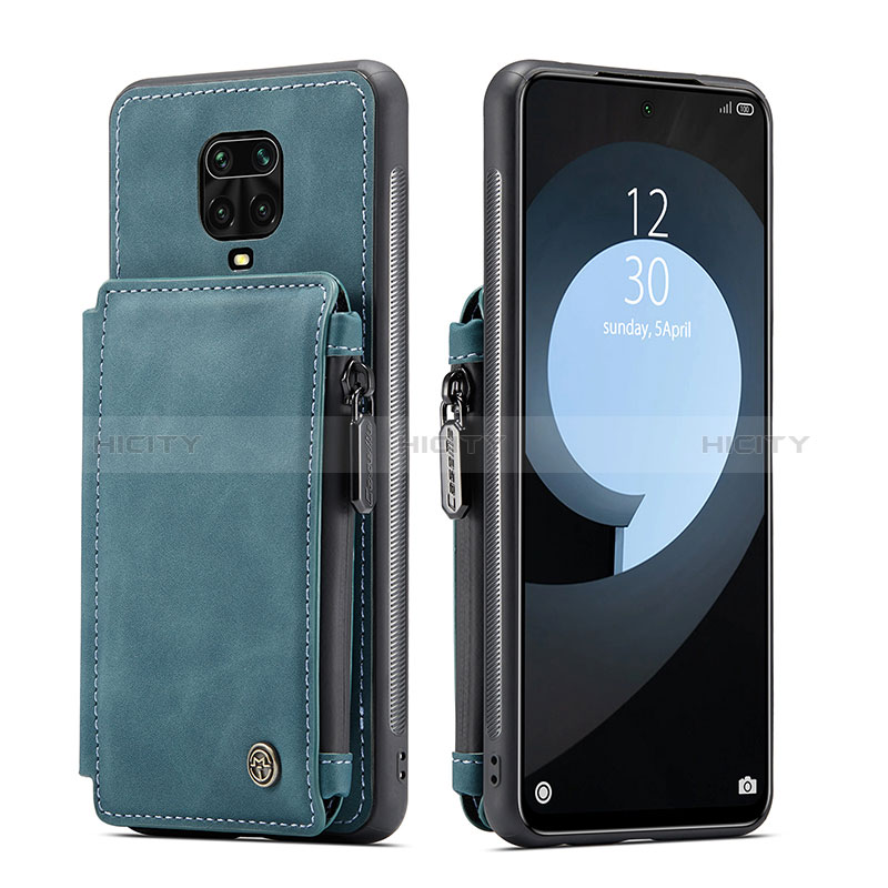 Coque Luxe Cuir Housse Etui C01S pour Xiaomi Redmi Note 9 Pro Max Bleu Plus