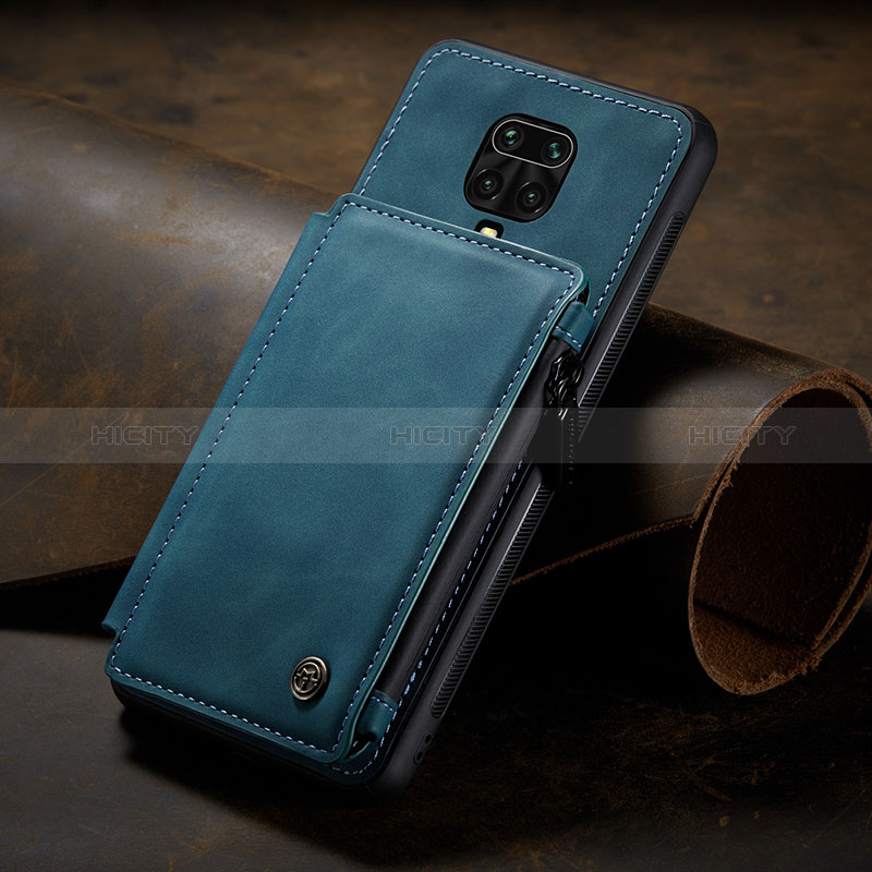 Coque Luxe Cuir Housse Etui C02S pour Xiaomi Poco M2 Pro Bleu Plus