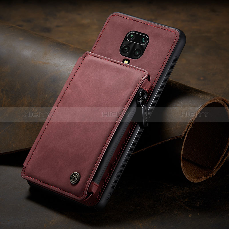 Coque Luxe Cuir Housse Etui C02S pour Xiaomi Poco M2 Pro Rouge Plus