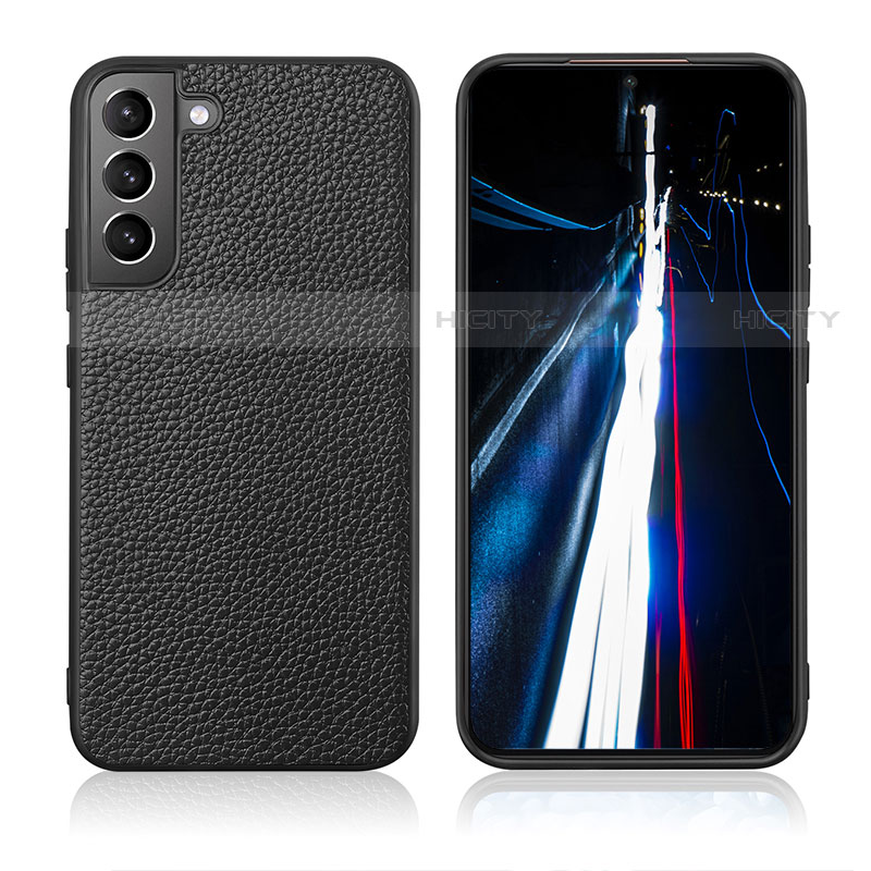 Coque Luxe Cuir Housse Etui C08 pour Samsung Galaxy S21 5G Noir Plus