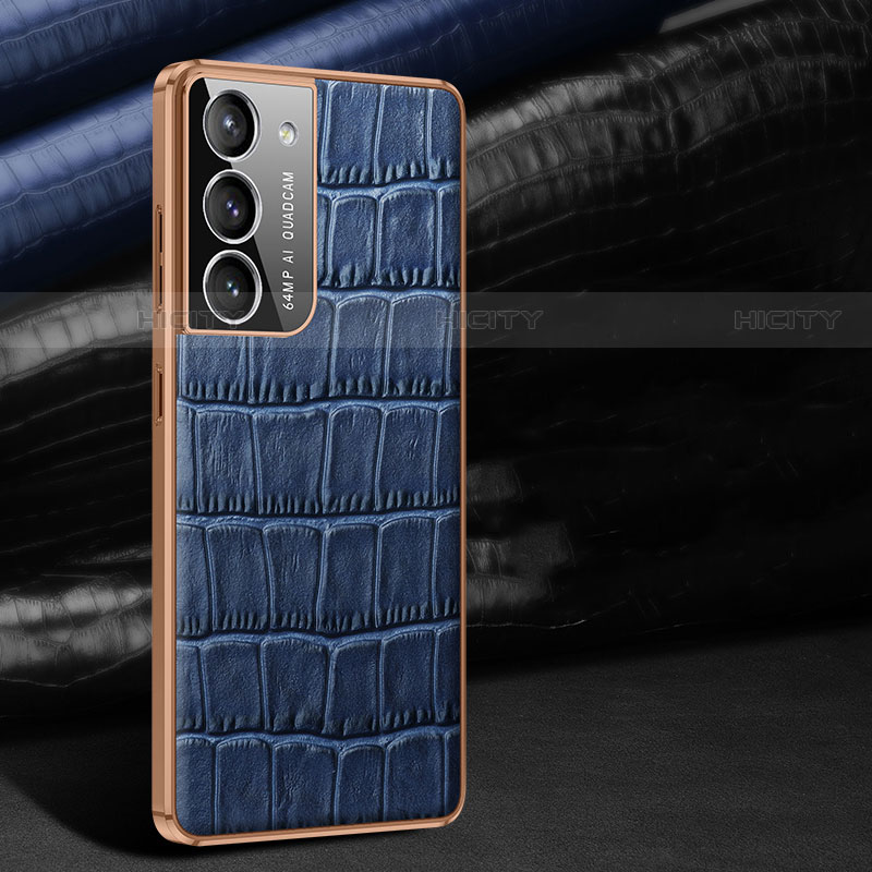 Coque Luxe Cuir Housse Etui C09 pour Samsung Galaxy S21 Plus 5G Bleu Plus