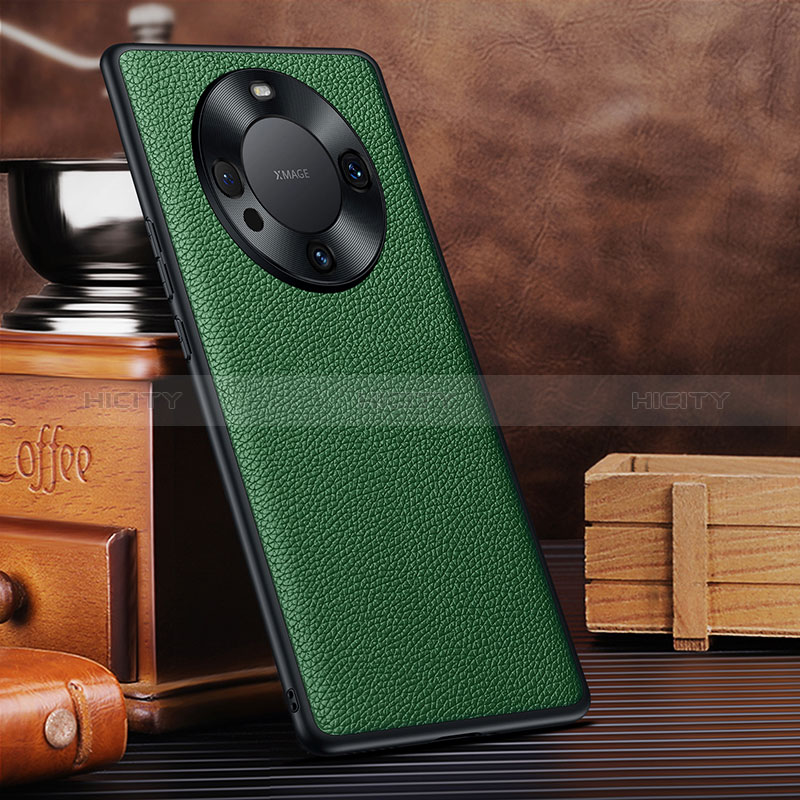 Coque Luxe Cuir Housse Etui DL1 pour Huawei Mate 60 Pro+ Plus Vert Plus