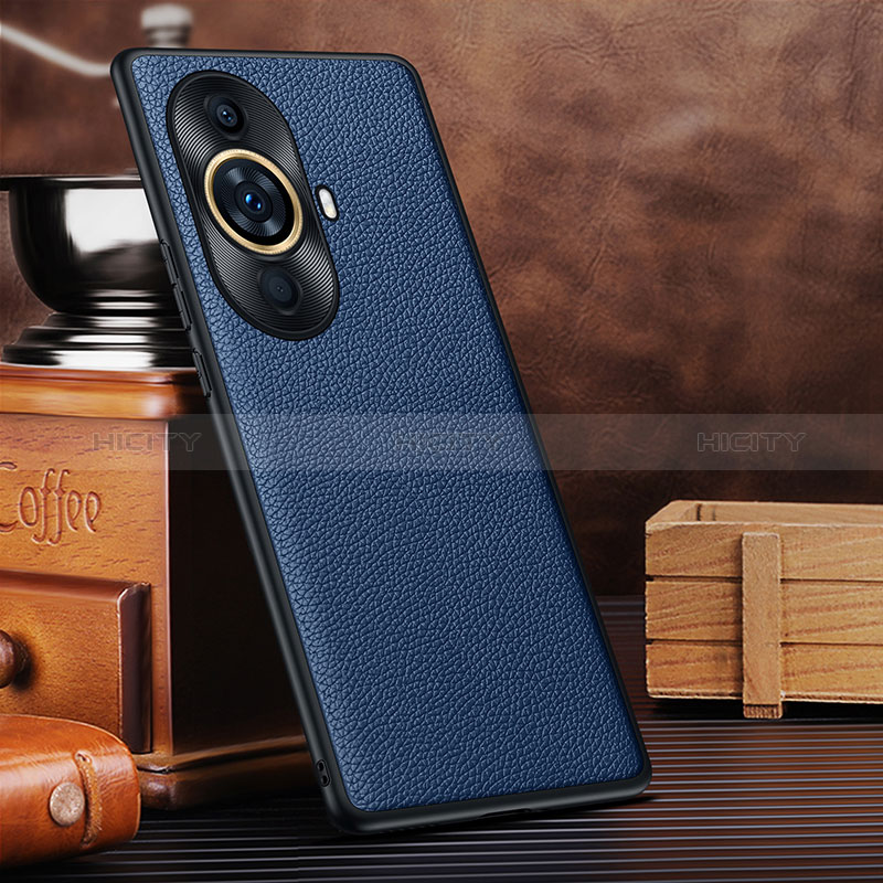 Coque Luxe Cuir Housse Etui DL1 pour Huawei Nova 11 Pro Bleu Plus