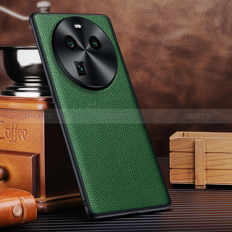 Coque Luxe Cuir Housse Etui DL1 pour Oppo Find X6 5G Vert Plus