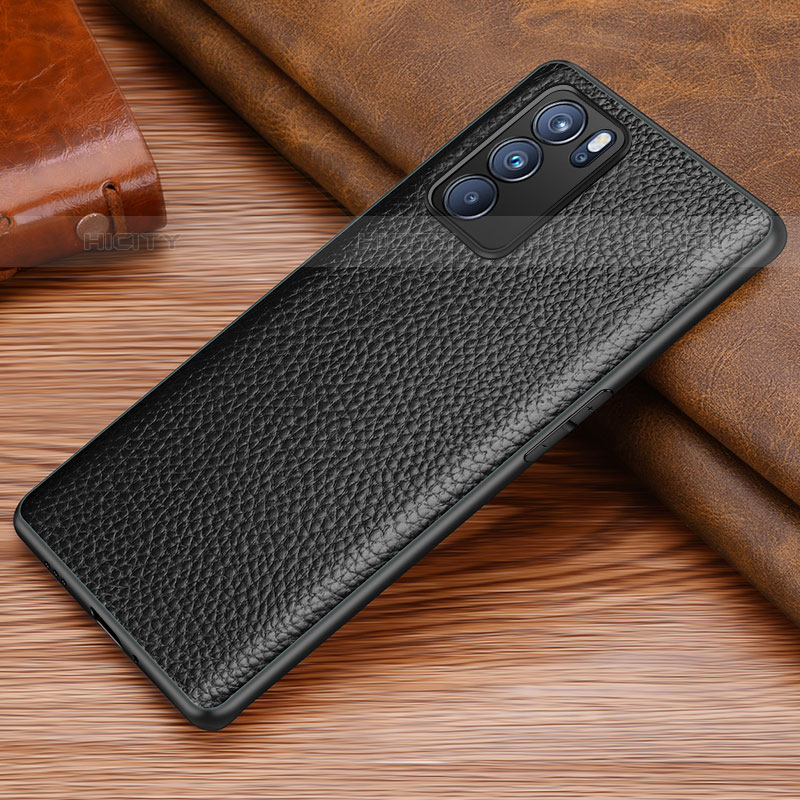 Coque Luxe Cuir Housse Etui DL1 pour Oppo Reno6 Pro 5G India Noir Plus