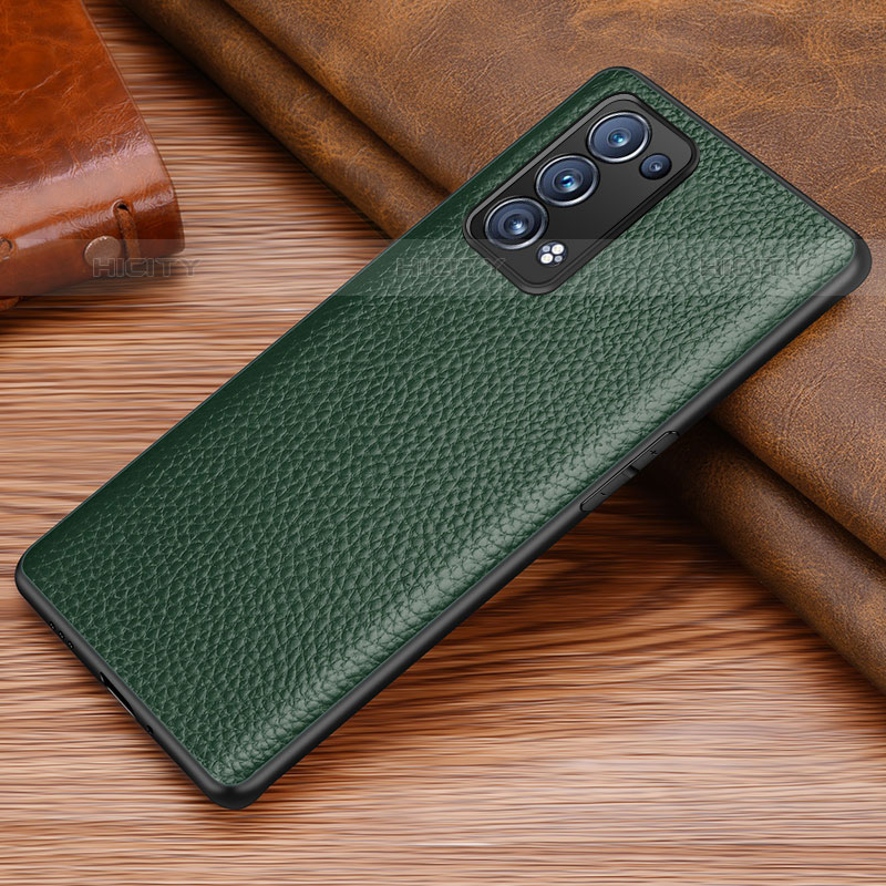 Coque Luxe Cuir Housse Etui DL1 pour Oppo Reno6 Pro 5G Vert Plus